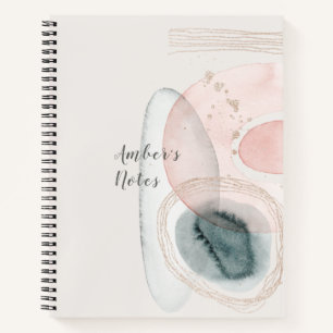 Cuaderno Formas doradas rosadas abstractas modernas Nota pe