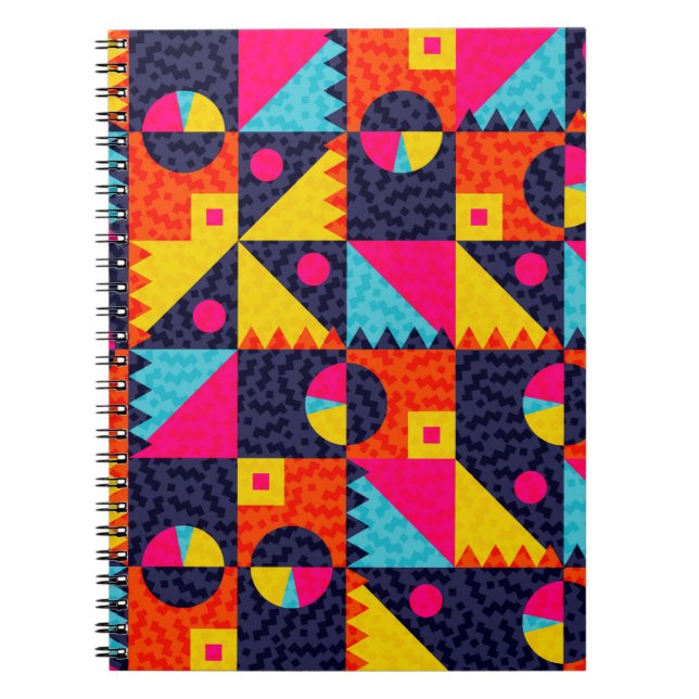 Cuaderno Formas geométricas abstractas. Ilustración retro c (Frente)
