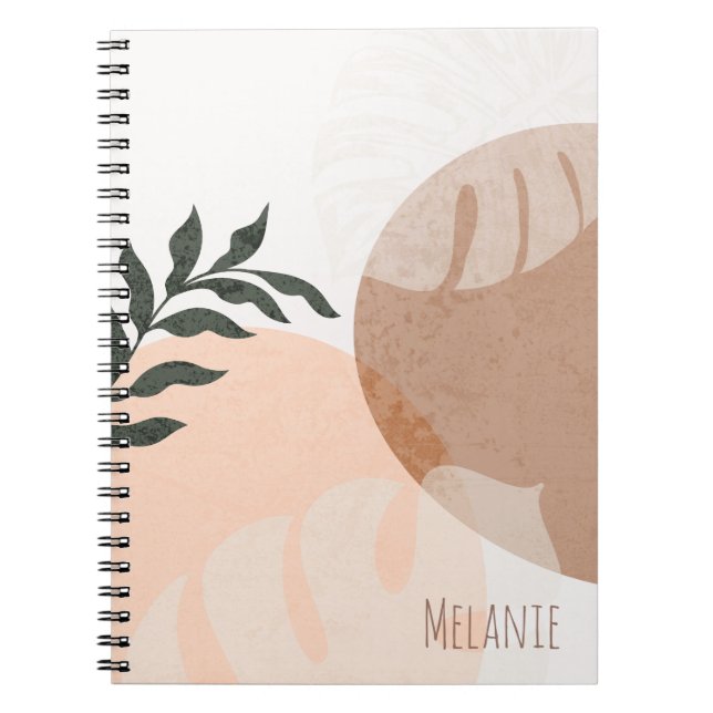 Cuaderno Formas geométricas abstractas y nombre de plantas (Frente)