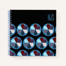 CUADERNO FORMAS GEOMÉTRICAS AZULES CONTEMPORÁNEAS PATRÓN CÍ