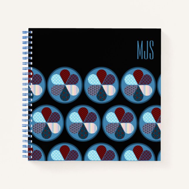 CUADERNO FORMAS GEOMÉTRICAS AZULES CONTEMPORÁNEAS PATRÓN CÍ (Anverso)