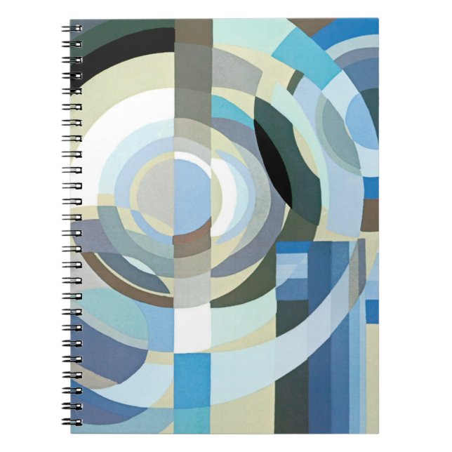 Cuaderno Formas geométricas de jazz de pochoir de arte vint (Frente)