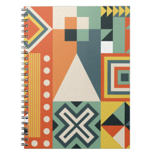 Cuaderno Formas geométricas, fondo simple plano.