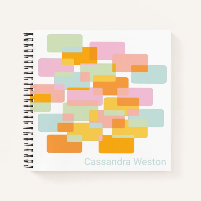 Cuaderno Formas geométricas pasteles modernas personalizada (Anverso)
