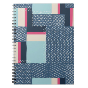 Cuaderno formas geométricas simples vintage y trazos de pin