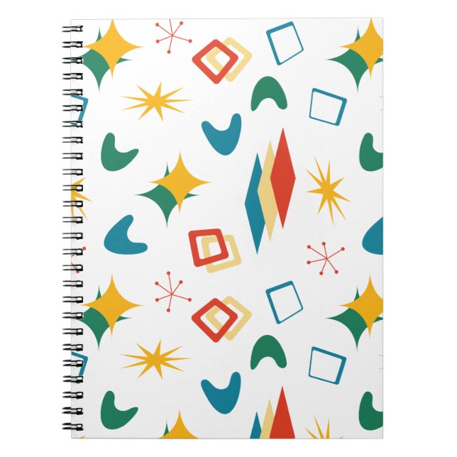 Cuaderno Formas Modernas De Mediano Siglo Atómico Retro (Frente)