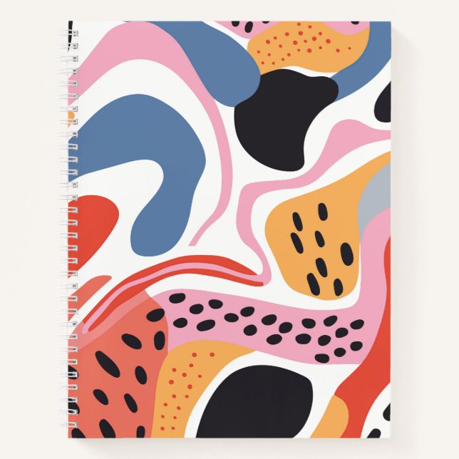 Cuaderno Formas orgánicas abstractas coloridas patrón moder (Anverso)