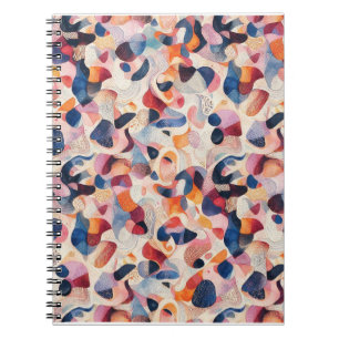 Cuaderno Formas orgánicas abstractas de acuarela en patrón