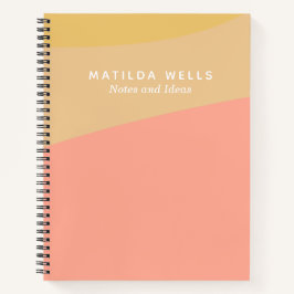 Cuaderno Formas simples Pastel Coral amarillo Personalizado