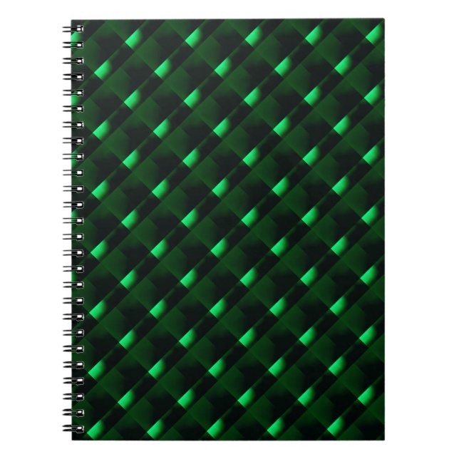 Cuaderno Formas verdes y claras oscuras con ilusión luminos (Frente)