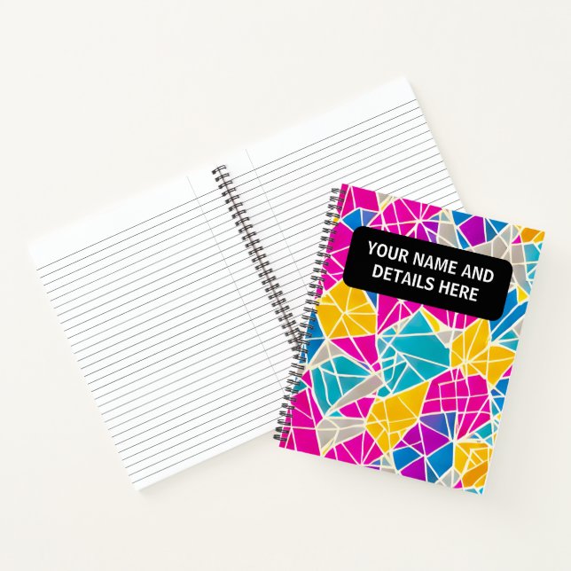 Cuaderno Formas y líneas abstractas personalizados vibrante (Interior)