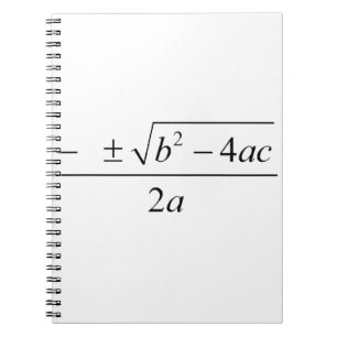 Cuaderno fórmula cuadrática, geek, ecuación cuadrática,