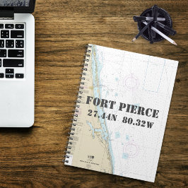 Cuaderno Fort Pierce FL Latitude Longitud Gráfica Náutica