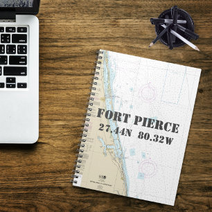 Cuaderno Fort Pierce FL Latitude Longitud Gráfica Náutica