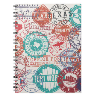 Cuaderno Fort Worth Texas: sellos de viaje.