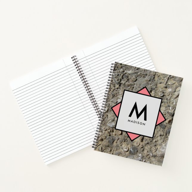 Cuaderno Fósiles de caliza con su nombre y monograma en (Interior)