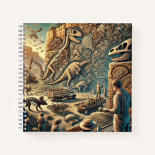 Cuaderno Fósiles de Dinosaurios y Excavación de Paleontolog