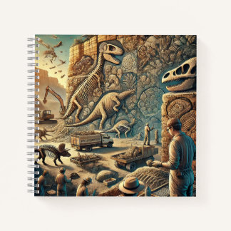 Cuaderno Fósiles de Dinosaurios y Excavación de Paleontolog