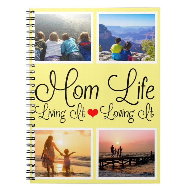Cuaderno Foto amarilla del Día de la Madre (Frente)