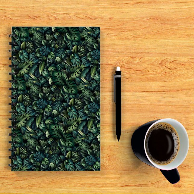 Cuaderno Foto botánica oscura de la jungla tropical de Mons (Spiral Notebook)