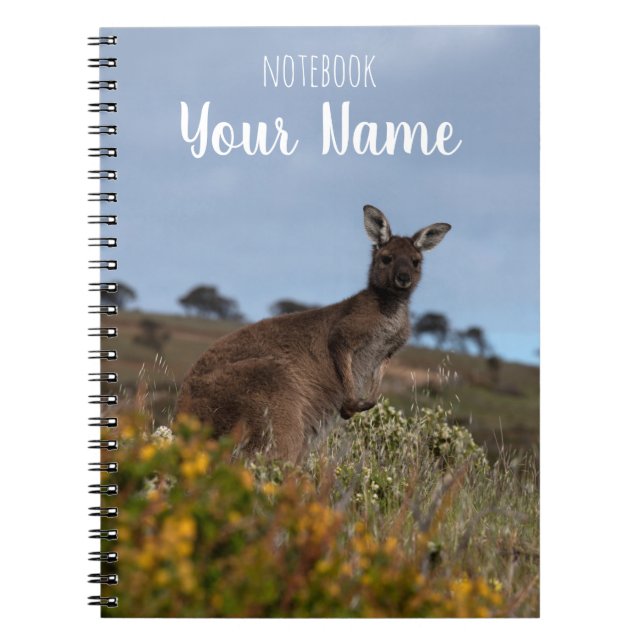 Cuaderno Foto canguro Australia de las flores amarillas de  (Frente)