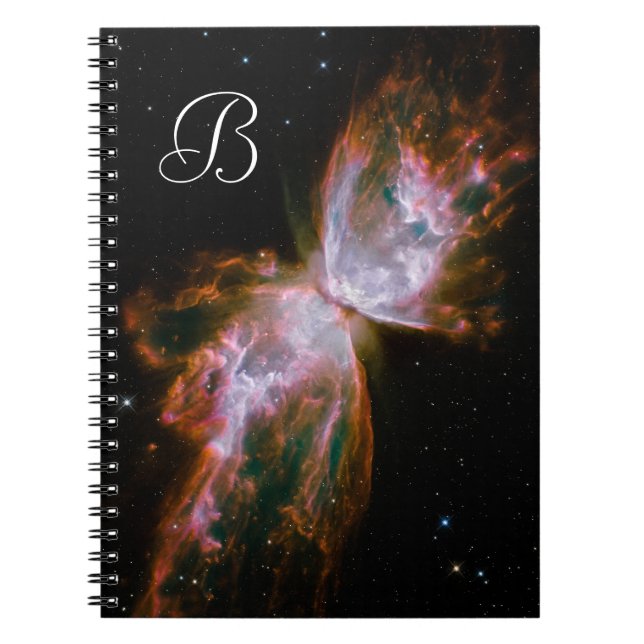 Cuaderno Foto celestial de la nebulosa de la mariposa con m (Frente)