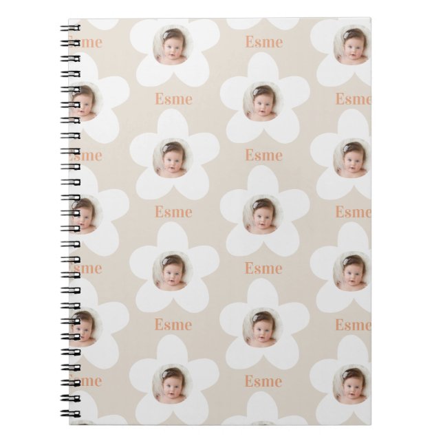 Cuaderno Foto daisy boho retro terracotta diversión natural (Frente)