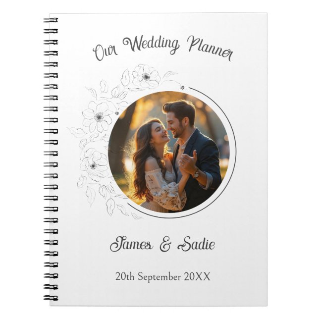 Cuaderno Foto de Anemone en White Wedding Planner (Frente)