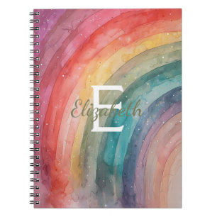Cuaderno Foto de arcoíris personalizada moderna