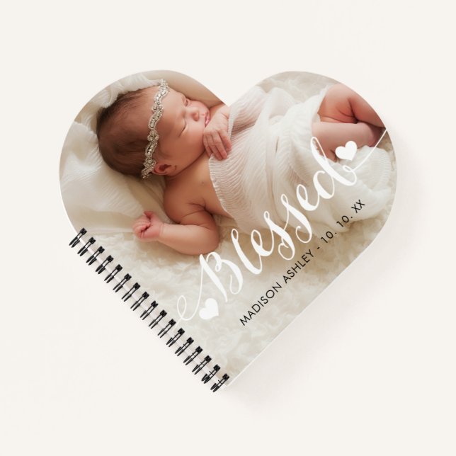 Cuaderno Foto de bebé bendecida por amor personalizado (Anverso)