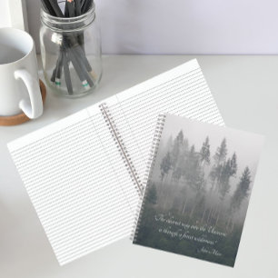 Cuaderno Foto de bosque virgen con cita de John Muir