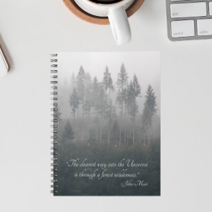 Cuaderno Foto de bosque virgen con cita de John Muir