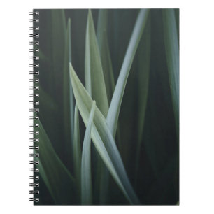 Cuaderno Foto de cierre de hojas lineales verdes