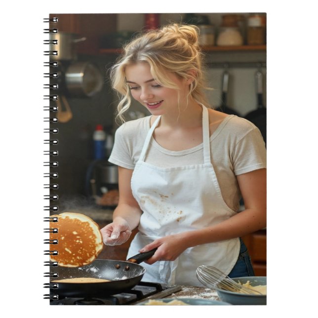 Cuaderno Foto de Cocinar Panqueques Personalizable (Frente)