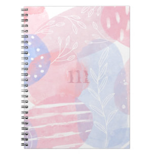 Cuaderno Foto de color de agua de resumen azul y Rubor Deli