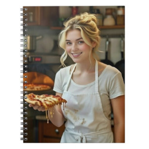 Cuaderno Foto de comer pizza personalizar