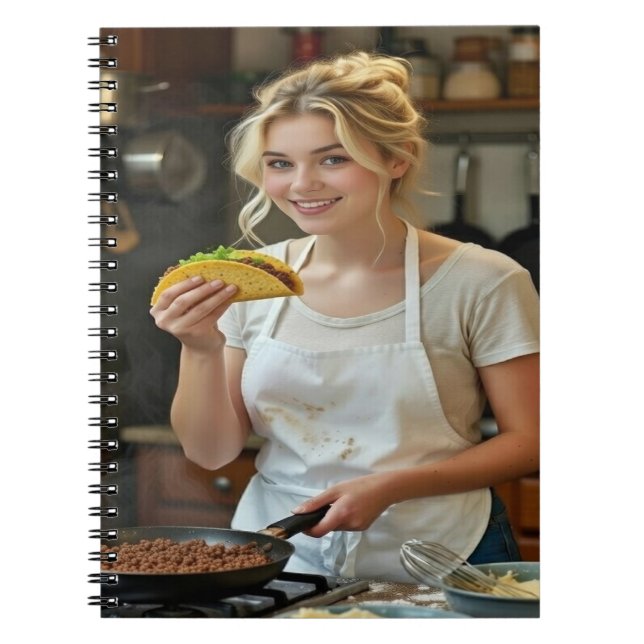 Cuaderno Foto de comer tacos personalizar (Frente)