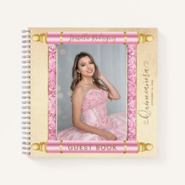 Cuaderno Foto de desplazamiento rosa Presupuesto de invitad