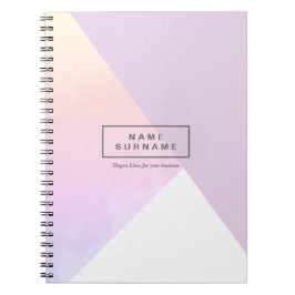 Cuaderno Foto de espiral geométrica de violeta pastel moder