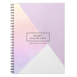 Cuaderno Foto de espiral geométrica de violeta pastel moder