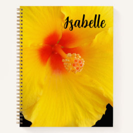 Cuaderno Foto de flor de hibisco amarillo