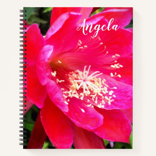 Cuaderno Foto de Flor Rosa Tropical (Anverso)