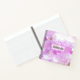 Cuaderno Foto de Flores de flores de cerezo rosa