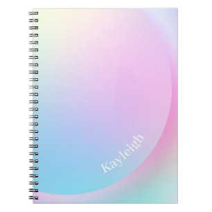 Cuaderno Foto de forma gradiente de arcoiris pasto suave