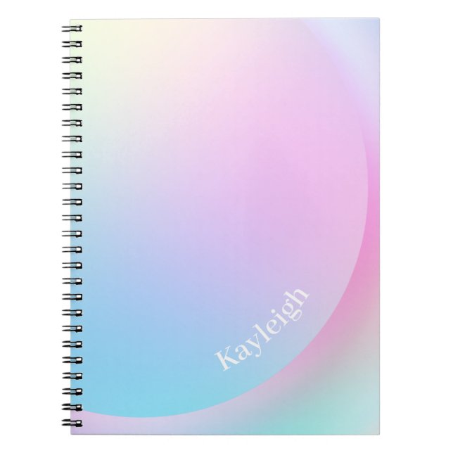 Cuaderno Foto de forma gradiente de arcoiris pasto suave (Frente)