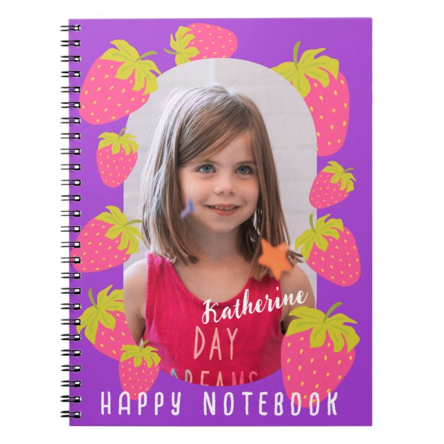 Cuaderno Foto de fresa violeta (Frente)