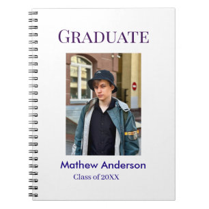 Cuaderno Foto de graduación nombre promoción 20XX azul simp