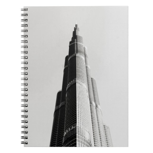 CUADERNO FOTO DE GRAYSCALE DEL EDIFICIO DE ALTO AUMENTO (Frente)