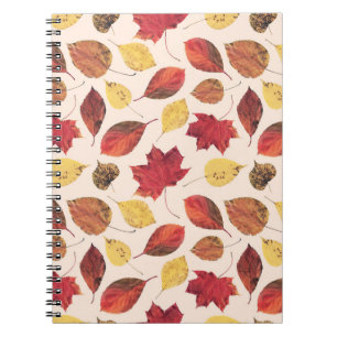 Cuaderno Foto de hojas reales, patrón único sin costuras.