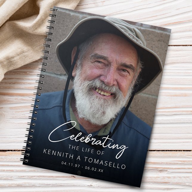 Cuaderno Foto de invitado de funeral conmemorativo (Memorial Funeral Photo Guest Notebook)